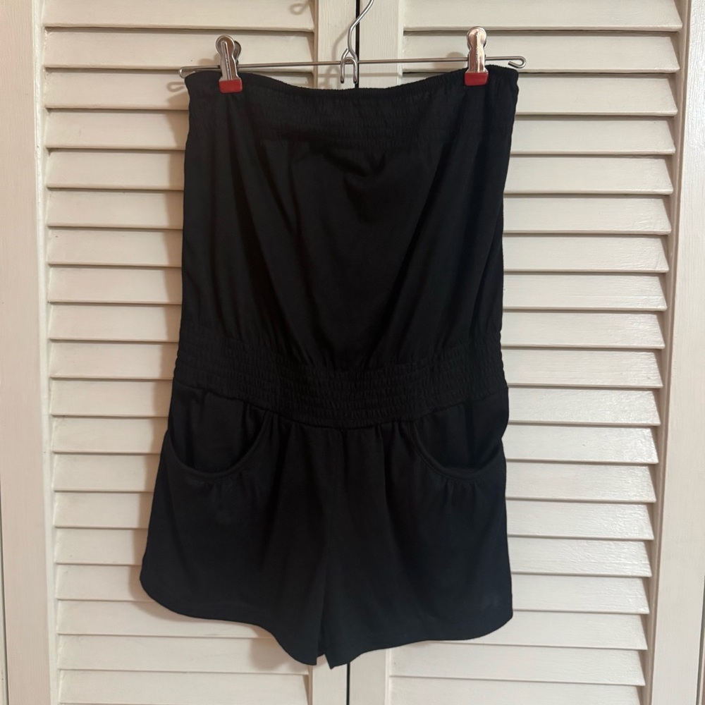 Black Strapless Romper